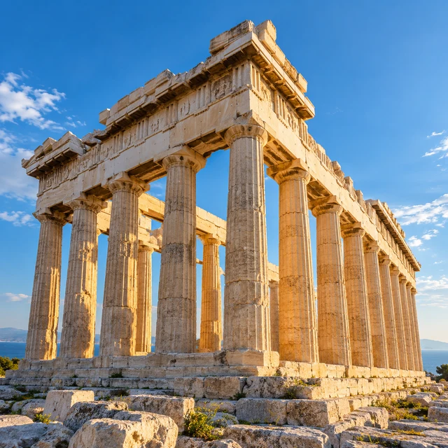 Ancient Greek temple colonnade